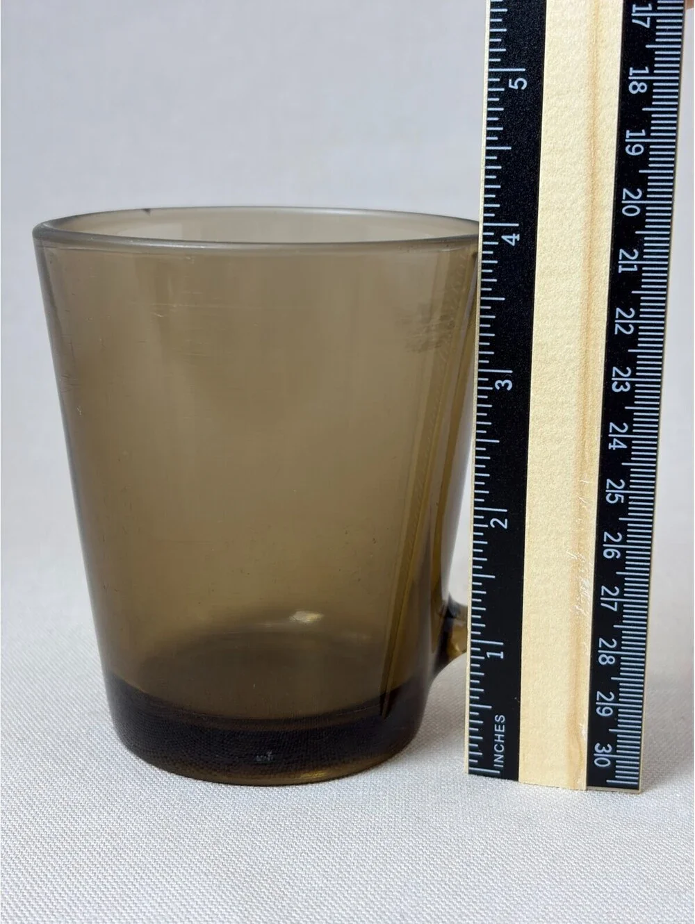 Vintage Corning Pyrex 1400 Fireside Smoky Amber Glass Coffee Mug Tea Cup USA